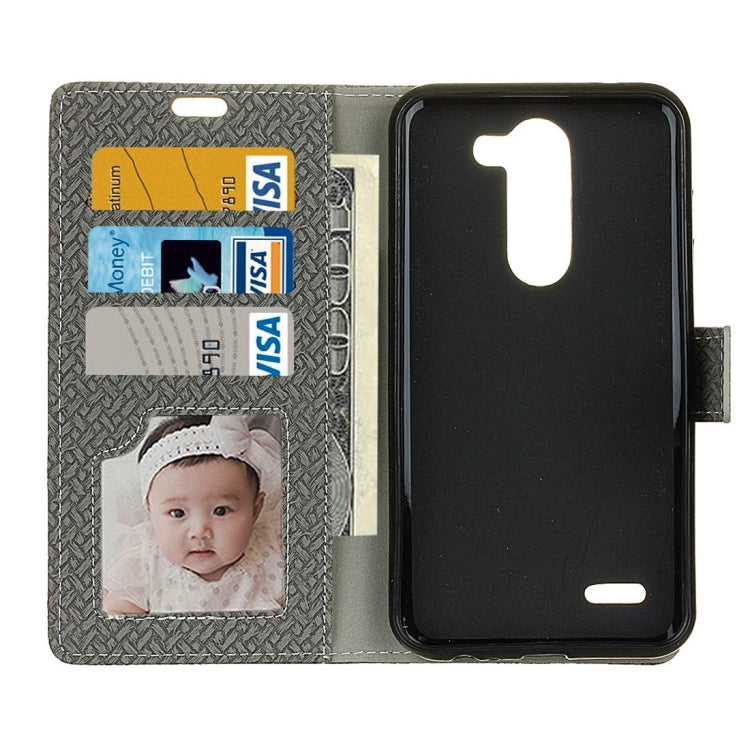 For LG X Mach Knit Texture Horizontal Flip Leather Case with Holder & Card Slots & Wallet & Photo Frame