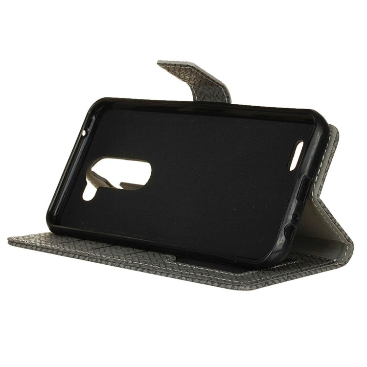 For LG X Mach Knit Texture Horizontal Flip Leather Case with Holder & Card Slots & Wallet & Photo Frame