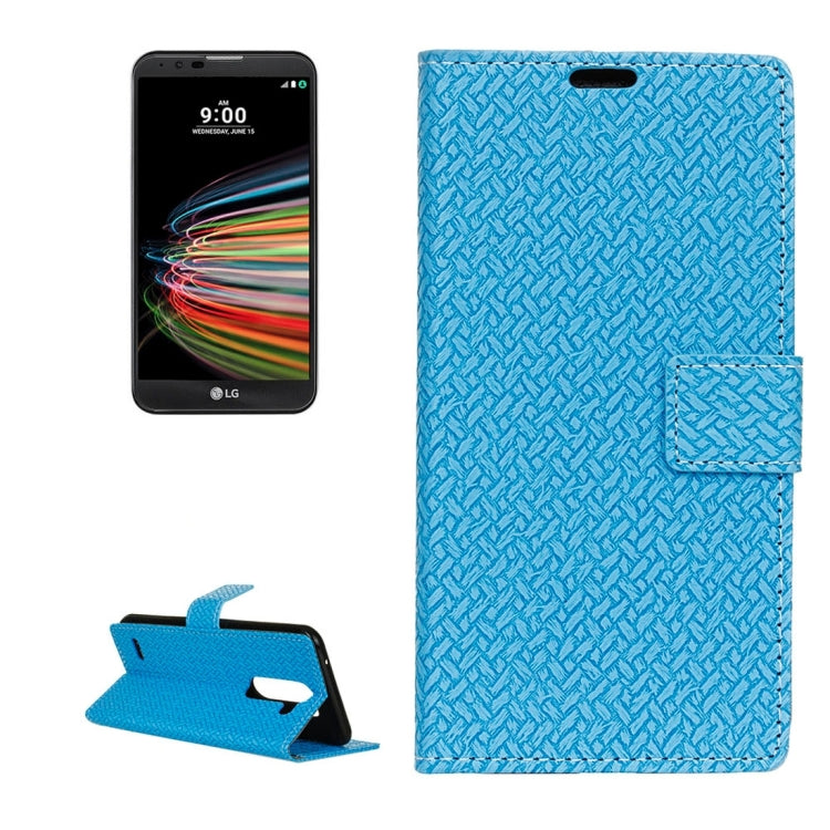 For LG X Mach Knit Texture Horizontal Flip Leather Case with Holder & Card Slots & Wallet & Photo Frame