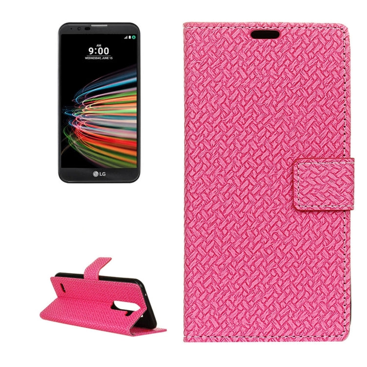 For LG X Mach Knit Texture Horizontal Flip Leather Case with Holder & Card Slots & Wallet & Photo Frame