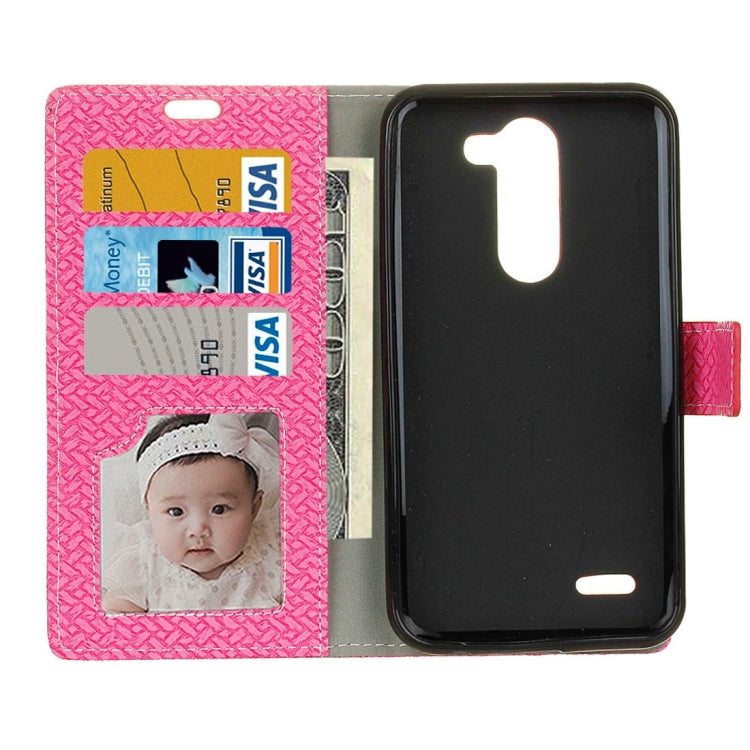 For LG X Mach Knit Texture Horizontal Flip Leather Case with Holder & Card Slots & Wallet & Photo Frame