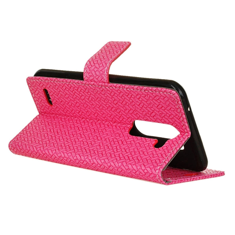 For LG X Mach Knit Texture Horizontal Flip Leather Case with Holder & Card Slots & Wallet & Photo Frame