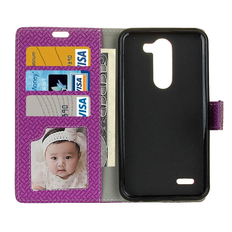 For LG X Mach Knit Texture Horizontal Flip Leather Case with Holder & Card Slots & Wallet & Photo Frame