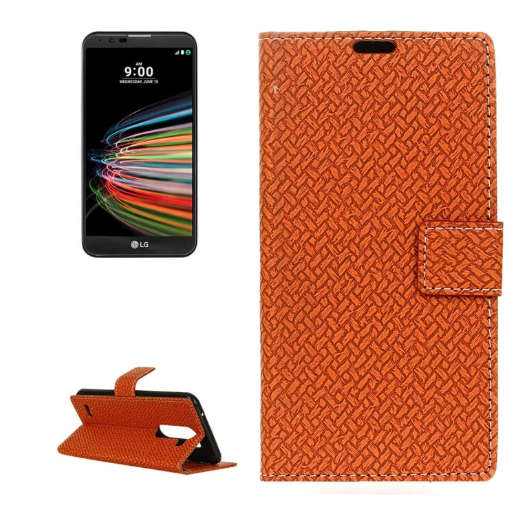 For LG X Mach Knit Texture Horizontal Flip Leather Case with Holder & Card Slots & Wallet & Photo Frame