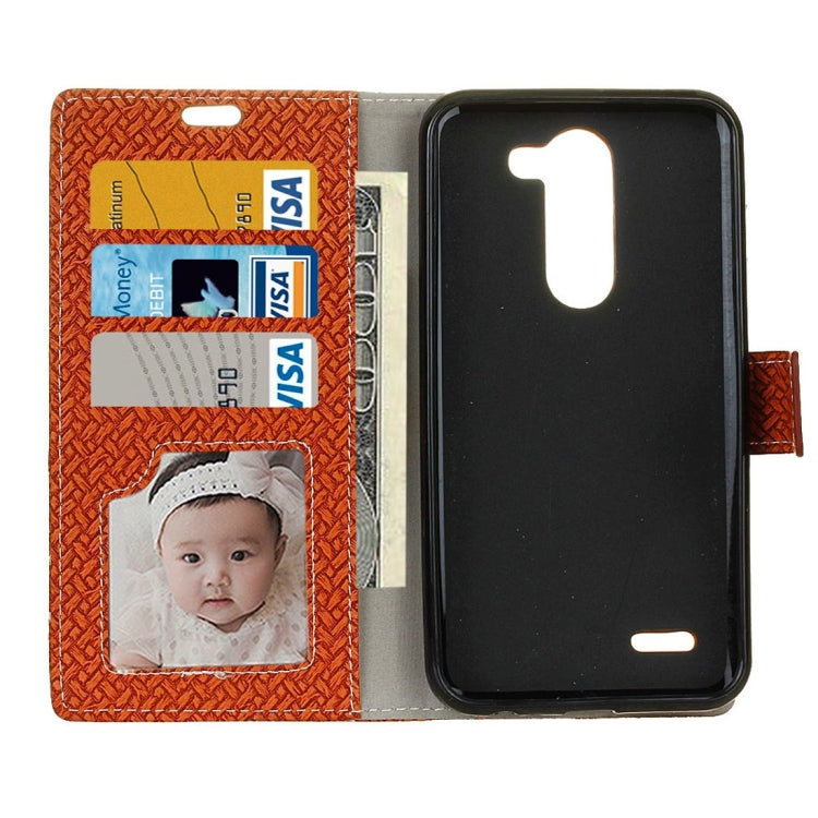 For LG X Mach Knit Texture Horizontal Flip Leather Case with Holder & Card Slots & Wallet & Photo Frame
