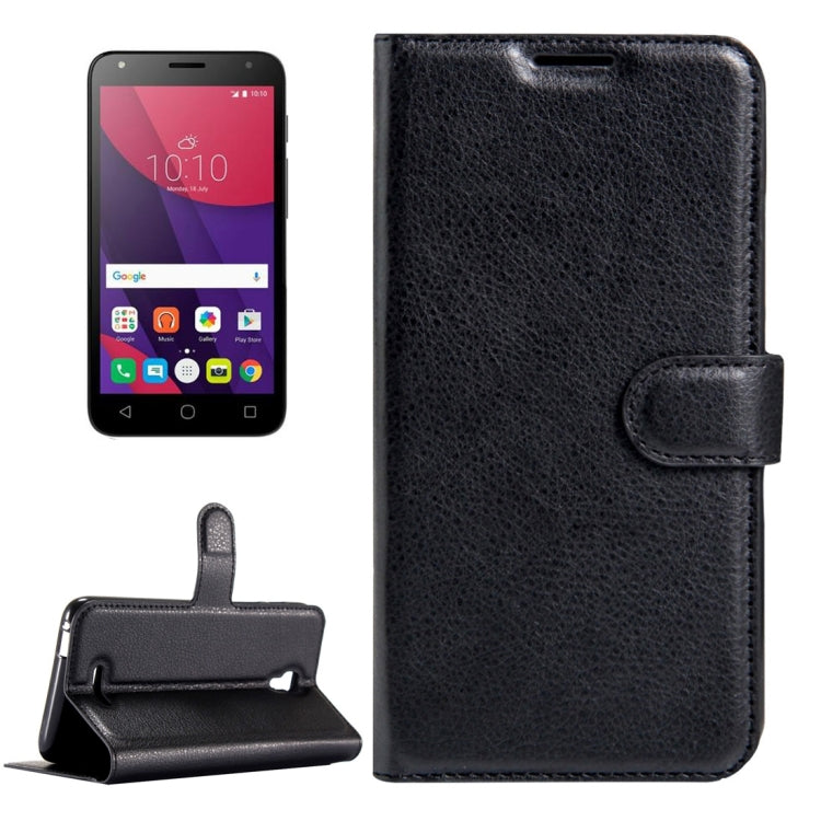 For Alcatel Pixi 4 (5.5) / 5012G / 5012F Litchi Texture Horizontal Flip Leather Case with Magnetic Buckle & Holder & Card Slots & Wallet
