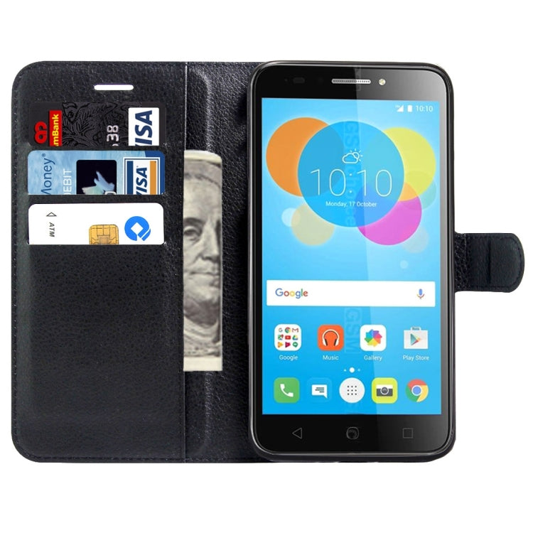 For Alcatel Pixi 4 (5.5) / 5012G / 5012F Litchi Texture Horizontal Flip Leather Case with Magnetic Buckle & Holder & Card Slots & Wallet