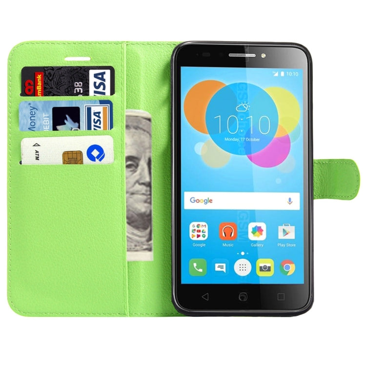 For Alcatel Pixi 4 (5.5) / 5012G / 5012F Litchi Texture Horizontal Flip Leather Case with Magnetic Buckle & Holder & Card Slots & Wallet