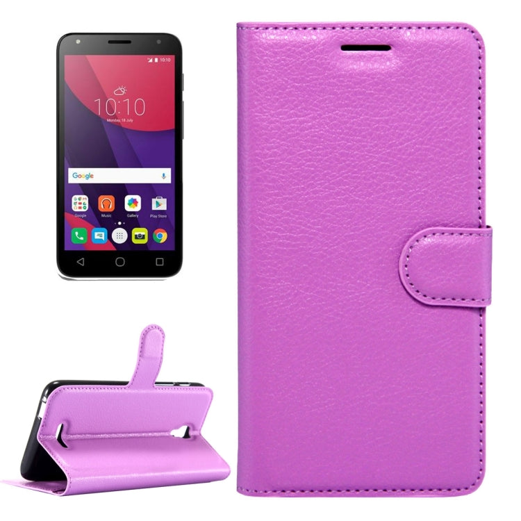 For Alcatel Pixi 4 (5.5) / 5012G / 5012F Litchi Texture Horizontal Flip Leather Case with Magnetic Buckle & Holder & Card Slots & Wallet