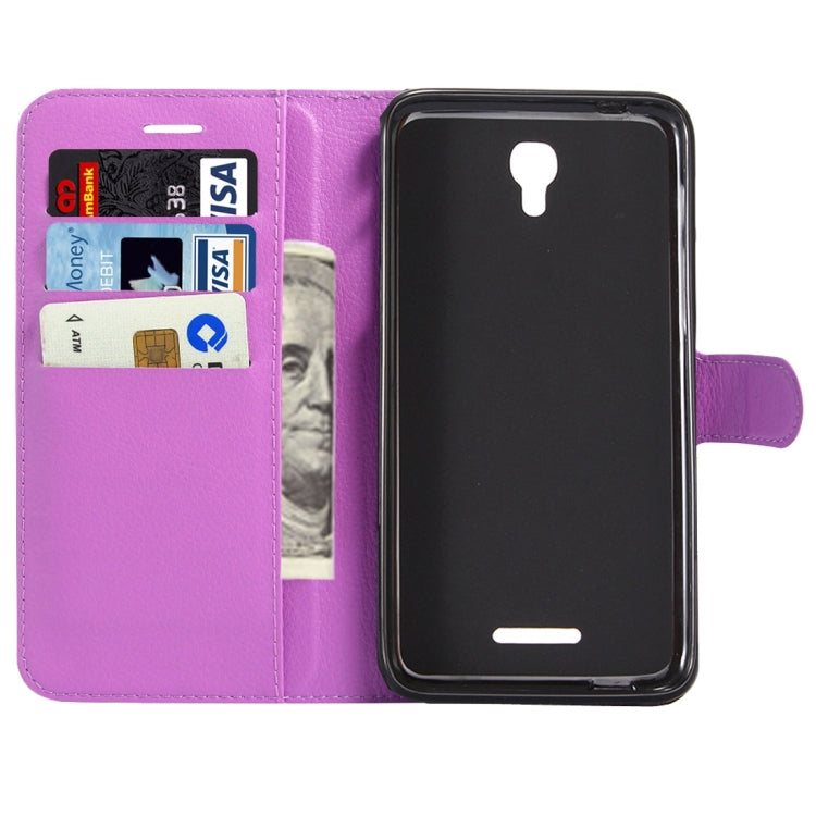 For Alcatel Pixi 4 (5.5) / 5012G / 5012F Litchi Texture Horizontal Flip Leather Case with Magnetic Buckle & Holder & Card Slots & Wallet