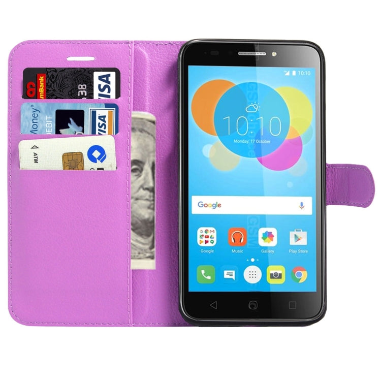 For Alcatel Pixi 4 (5.5) / 5012G / 5012F Litchi Texture Horizontal Flip Leather Case with Magnetic Buckle & Holder & Card Slots & Wallet