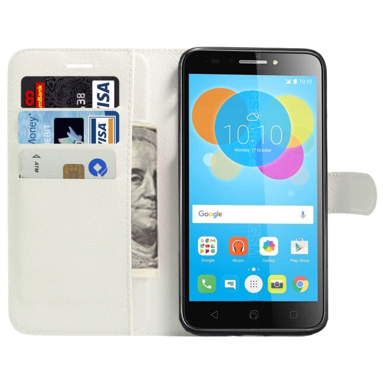 For Alcatel Pixi 4 (5.5) / 5012G / 5012F Litchi Texture Horizontal Flip Leather Case with Magnetic Buckle & Holder & Card Slots & Wallet