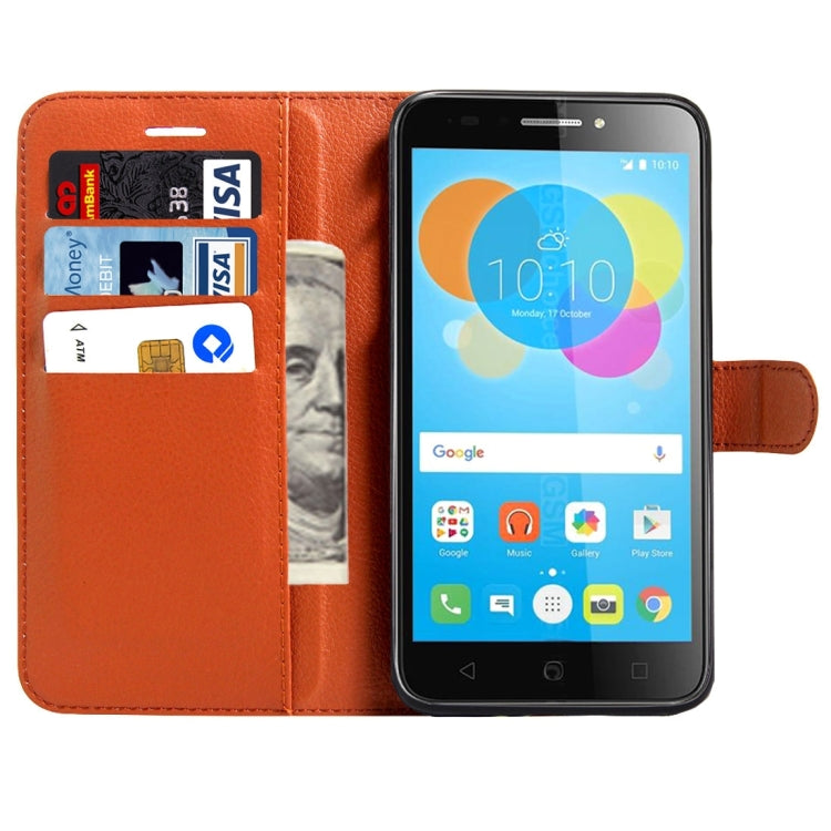 For Alcatel Pixi 4 (5.5) / 5012G / 5012F Litchi Texture Horizontal Flip Leather Case with Magnetic Buckle & Holder & Card Slots & Wallet