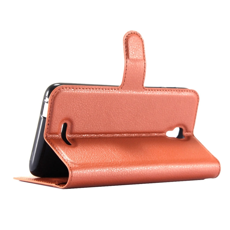 For Alcatel Pixi 4 (5.5) / 5012G / 5012F Litchi Texture Horizontal Flip Leather Case with Magnetic Buckle & Holder & Card Slots & Wallet