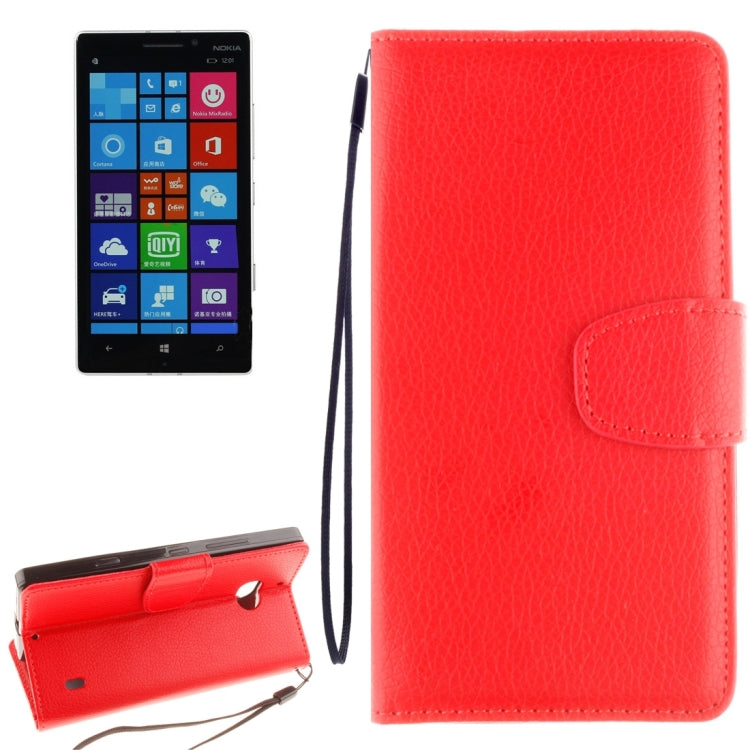 For Nokia Lumia 930 Litchi Texture Horizontal Flip Leather Case with Holder & Card Slots & Wallet & Photo Frame & Lanyard