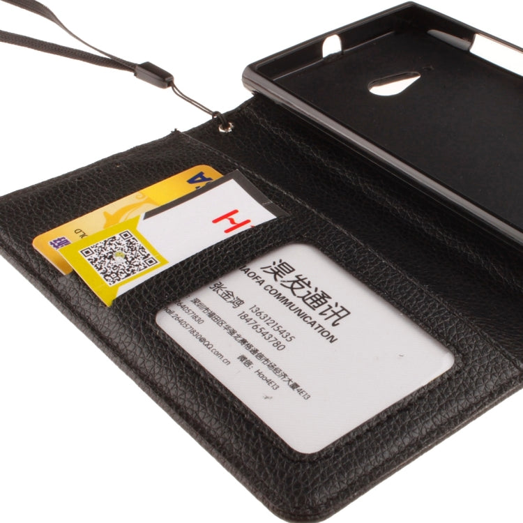 For Nokia Lumia 730 Litchi Texture Horizontal Flip Leather Case with Holder & Card Slots & Wallet & Photo Frame & Lanyard