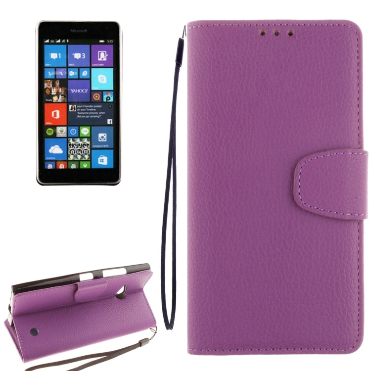 For Nokia Lumia 730 Litchi Texture Horizontal Flip Leather Case with Holder & Card Slots & Wallet & Photo Frame & Lanyard