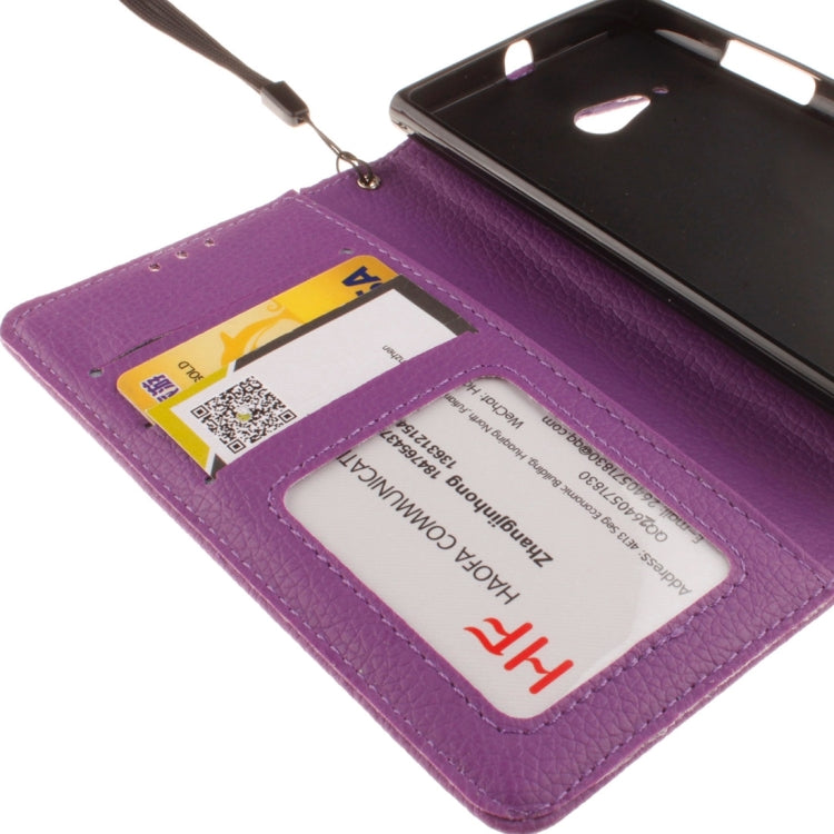 For Nokia Lumia 730 Litchi Texture Horizontal Flip Leather Case with Holder & Card Slots & Wallet & Photo Frame & Lanyard