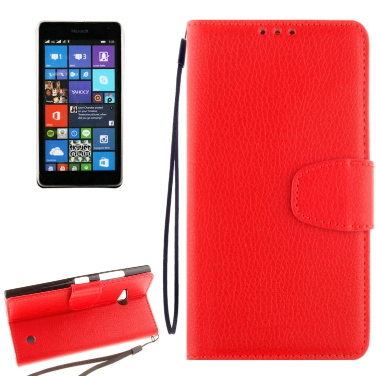For Nokia Lumia 730 Litchi Texture Horizontal Flip Leather Case with Holder & Card Slots & Wallet & Photo Frame & Lanyard