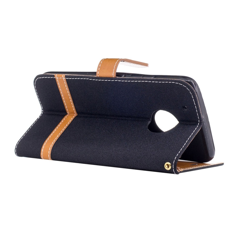 For Motorola Moto G5 Plus Denim Texture Leather Case with Holder & Card Slots & Wallet & Lanyard