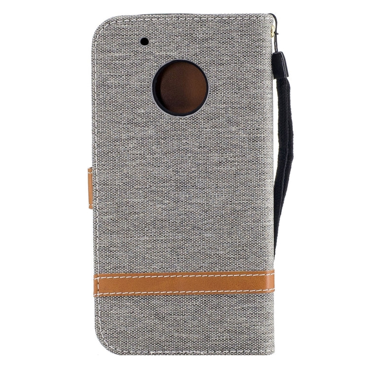 For Motorola Moto G5 Plus Denim Texture Leather Case with Holder & Card Slots & Wallet & Lanyard