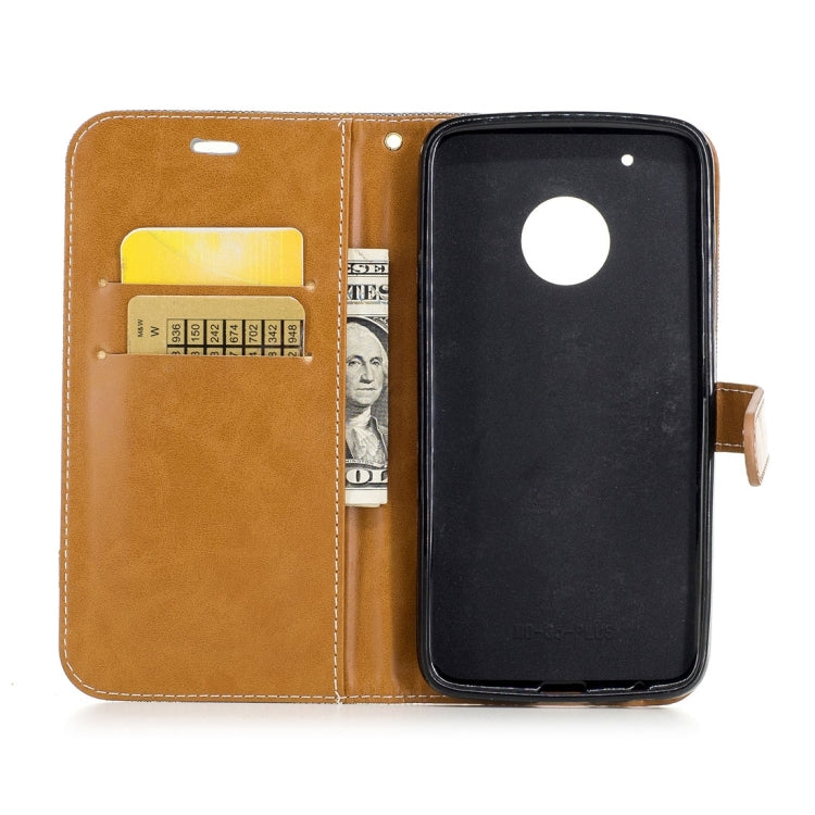 For Motorola Moto G5 Plus Denim Texture Leather Case with Holder & Card Slots & Wallet & Lanyard