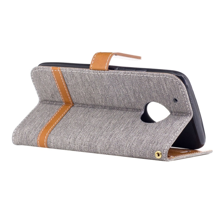 For Motorola Moto G5 Plus Denim Texture Leather Case with Holder & Card Slots & Wallet & Lanyard