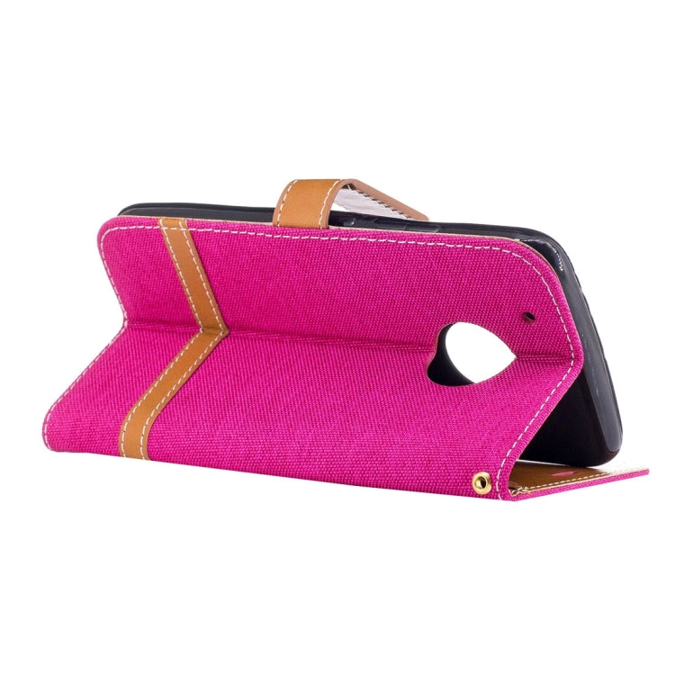 For Motorola Moto G5 Plus Denim Texture Leather Case with Holder & Card Slots & Wallet & Lanyard