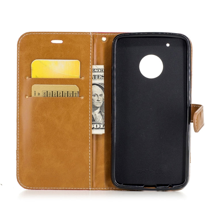 For Motorola Moto G5 Plus Denim Texture Leather Case with Holder & Card Slots & Wallet & Lanyard