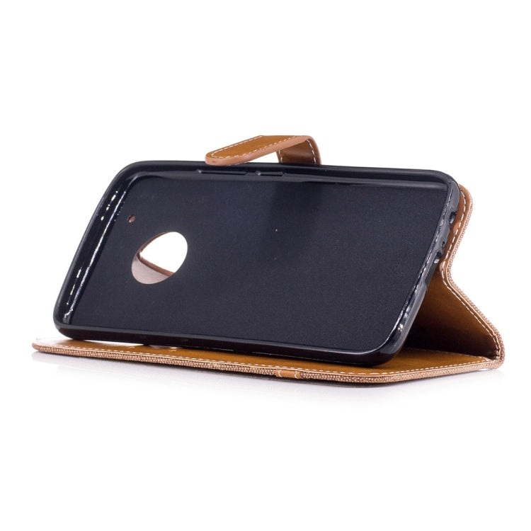 For Motorola Moto G5 Plus Denim Texture Leather Case with Holder & Card Slots & Wallet & Lanyard