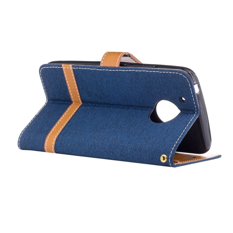 For Motorola Moto G (5th Gen.) Denim Texture Leather Case with Holder & Card Slots & Wallet & Lanyard