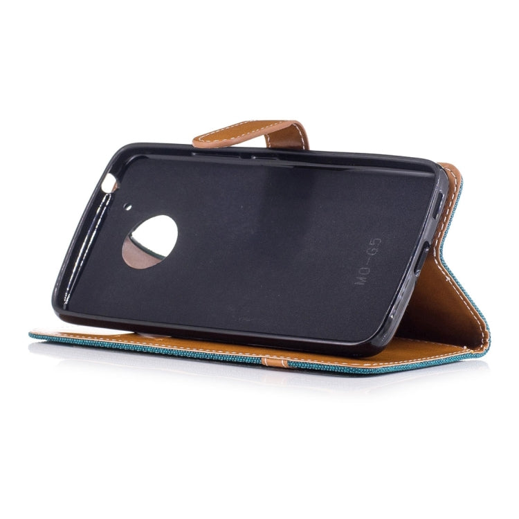 For Motorola Moto G (5th Gen.) Denim Texture Leather Case with Holder & Card Slots & Wallet & Lanyard