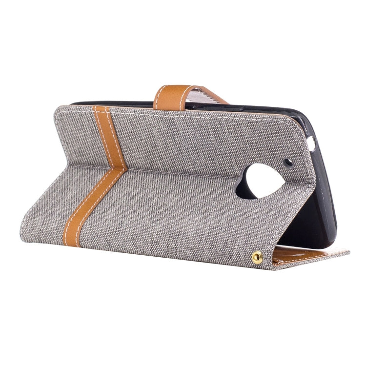 For Motorola Moto G (5th Gen.) Denim Texture Leather Case with Holder & Card Slots & Wallet & Lanyard