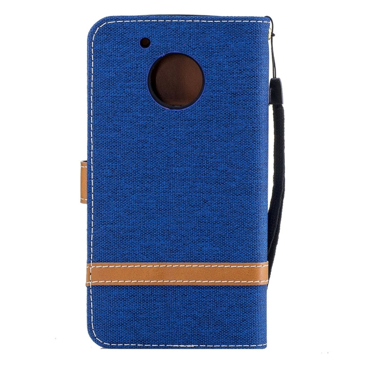 For Motorola Moto G (5th Gen.) Denim Texture Leather Case with Holder & Card Slots & Wallet & Lanyard