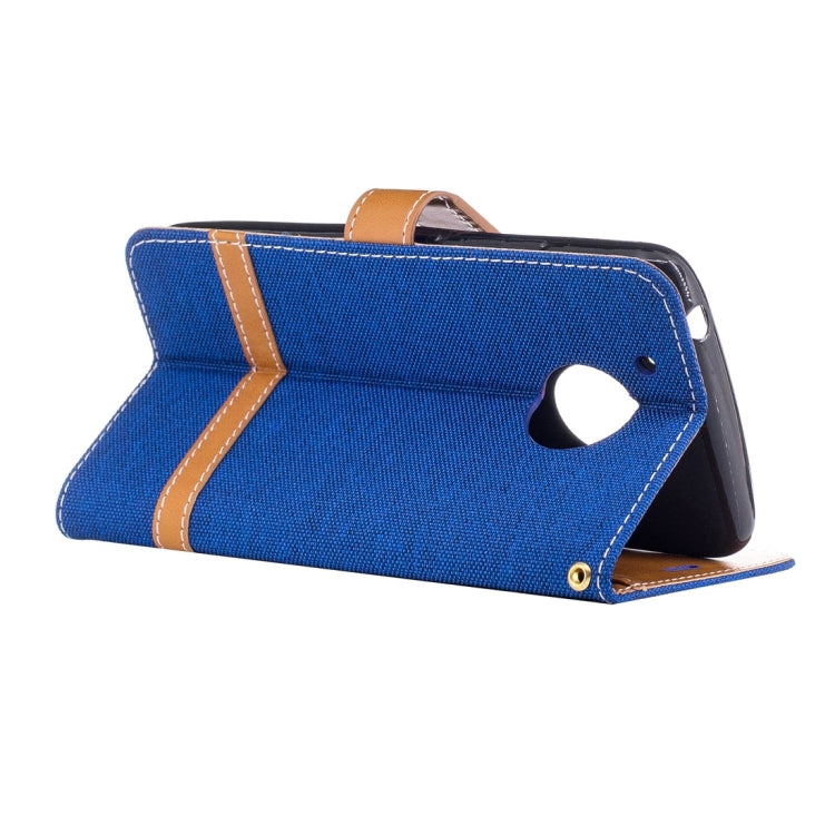 For Motorola Moto G (5th Gen.) Denim Texture Leather Case with Holder & Card Slots & Wallet & Lanyard
