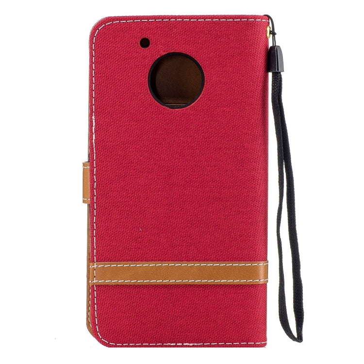 For Motorola Moto G (5th Gen.) Denim Texture Leather Case with Holder & Card Slots & Wallet & Lanyard