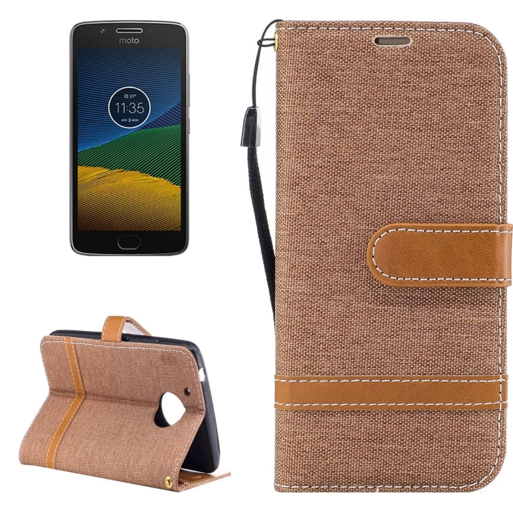 For Motorola Moto G (5th Gen.) Denim Texture Leather Case with Holder & Card Slots & Wallet & Lanyard