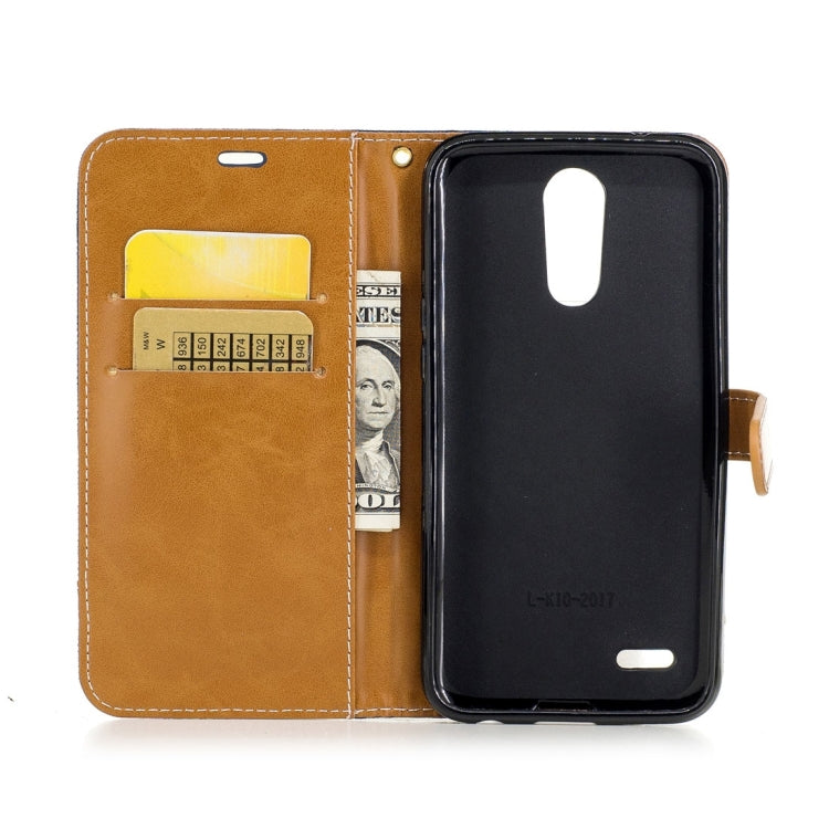 For LG K10 (2017) Denim Texture Leather Case with Holder & Card Slots & Wallet & Lanyard