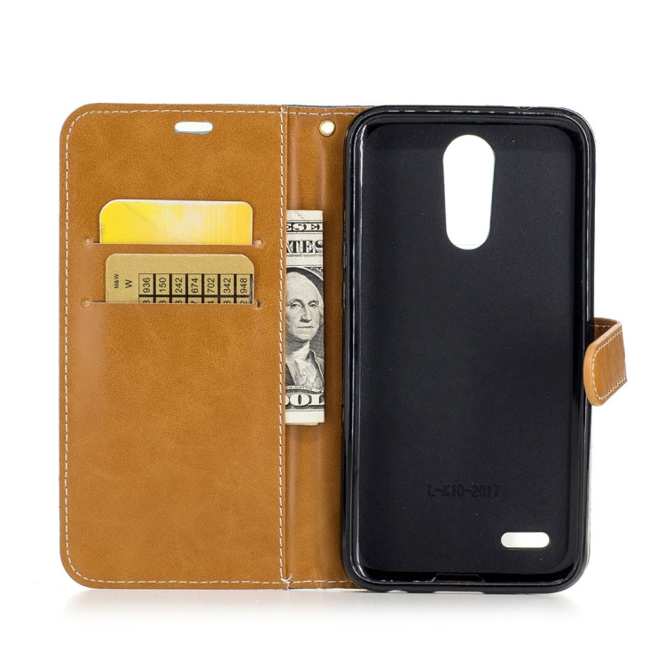 For LG K10 (2017) Denim Texture Leather Case with Holder & Card Slots & Wallet & Lanyard