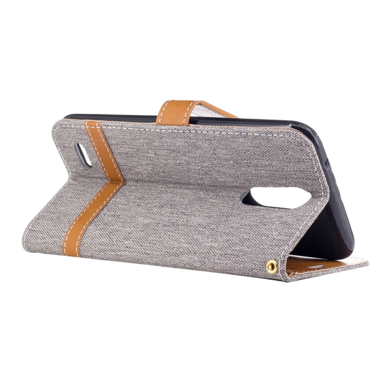 For LG K10 (2017) Denim Texture Leather Case with Holder & Card Slots & Wallet & Lanyard