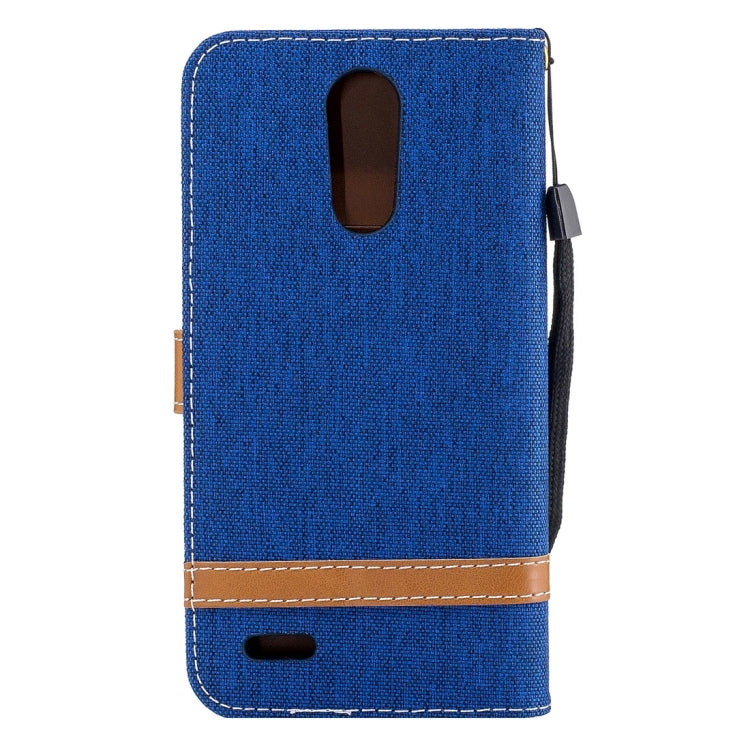 For LG K10 (2017) Denim Texture Leather Case with Holder & Card Slots & Wallet & Lanyard