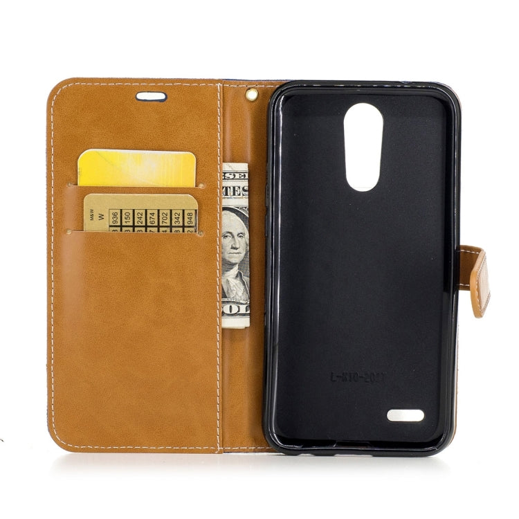 For LG K10 (2017) Denim Texture Leather Case with Holder & Card Slots & Wallet & Lanyard