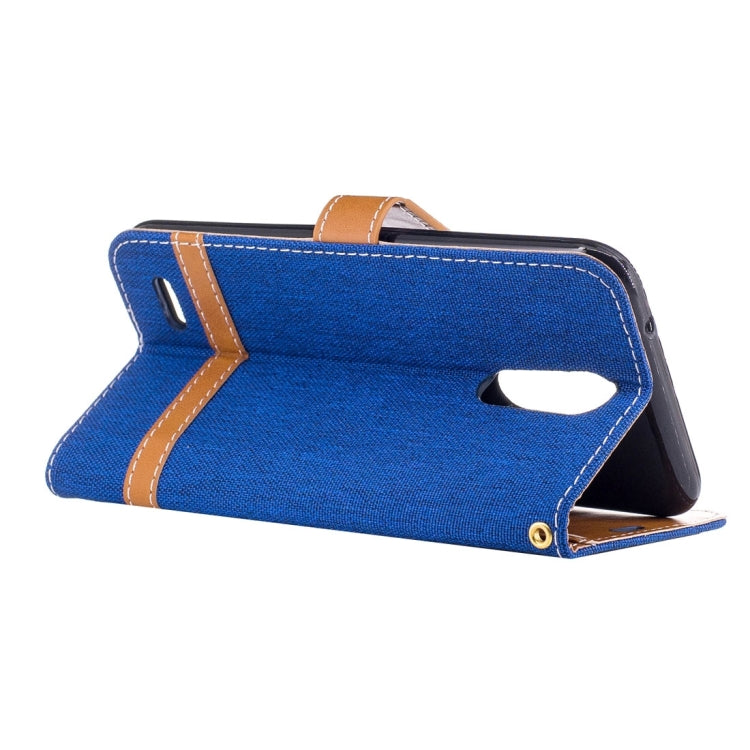 For LG K10 (2017) Denim Texture Leather Case with Holder & Card Slots & Wallet & Lanyard