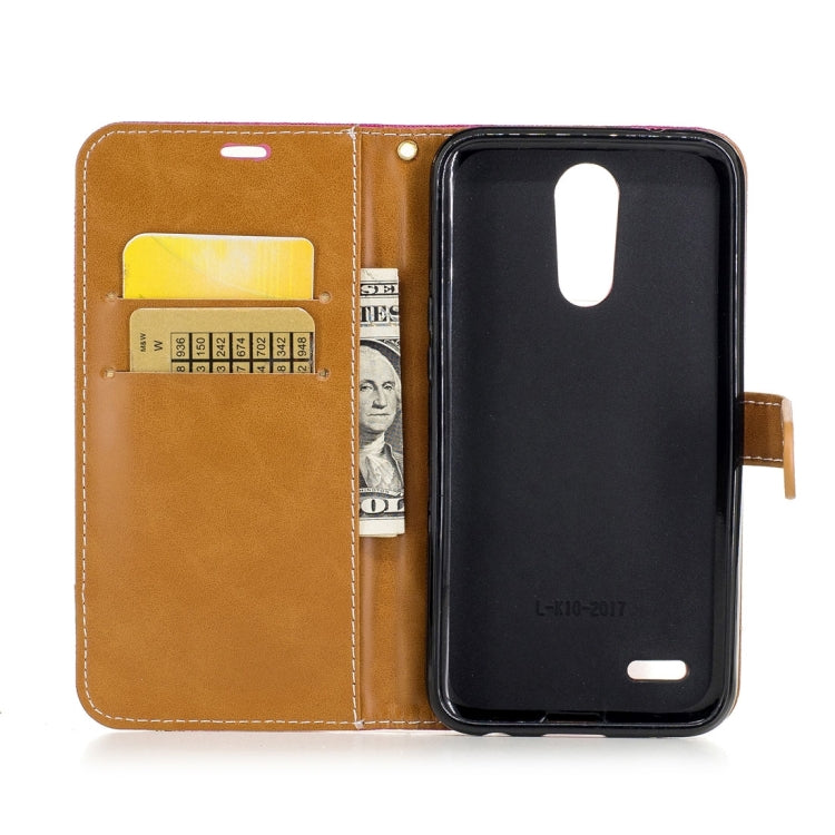 For LG K10 (2017) Denim Texture Leather Case with Holder & Card Slots & Wallet & Lanyard