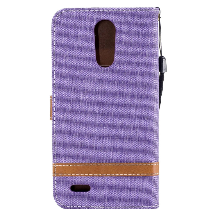 For LG K10 (2017) Denim Texture Leather Case with Holder & Card Slots & Wallet & Lanyard