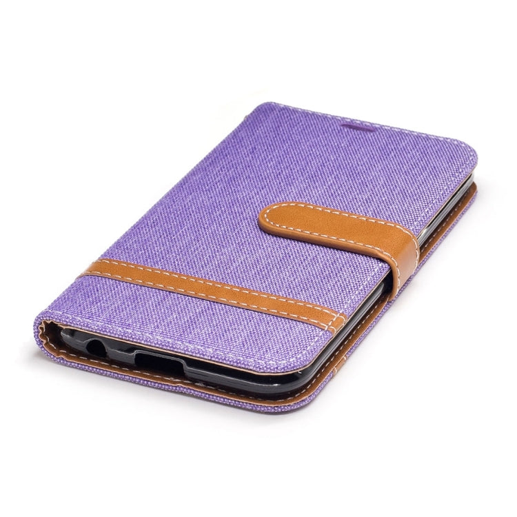 For LG K10 (2017) Denim Texture Leather Case with Holder & Card Slots & Wallet & Lanyard