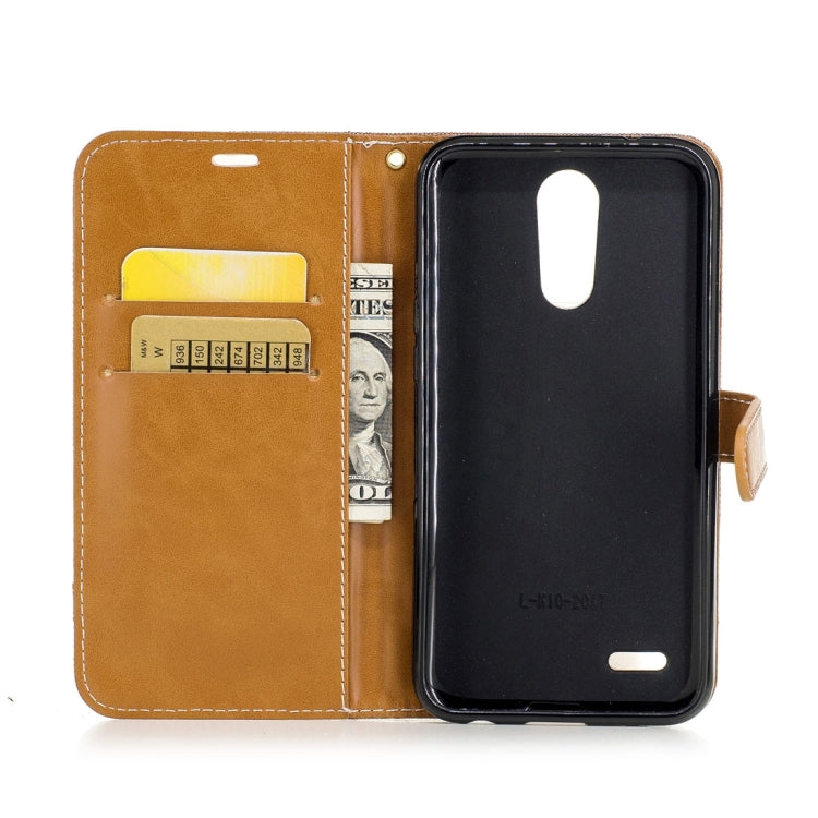 For LG K10 (2017) Denim Texture Leather Case with Holder & Card Slots & Wallet & Lanyard