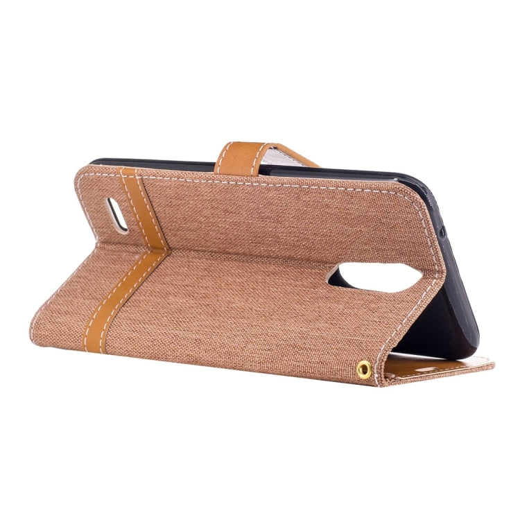 For LG K10 (2017) Denim Texture Leather Case with Holder & Card Slots & Wallet & Lanyard