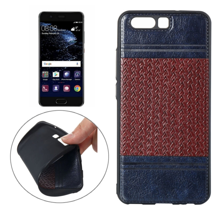 For Huawei P10 Electroplating Knit Texture TPU Paste Skin Protective Case