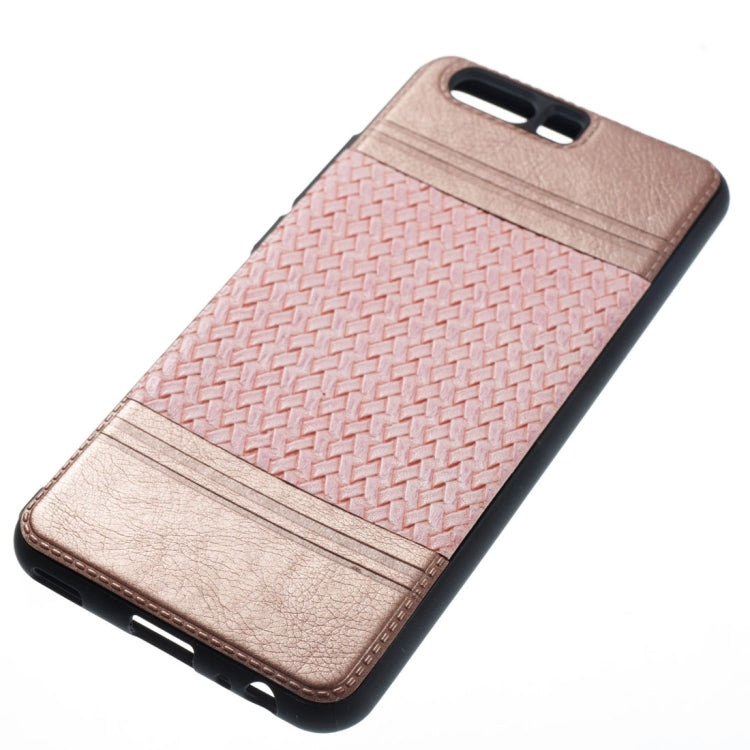For Huawei P10 Electroplating Knit Texture TPU Paste Skin Protective Case